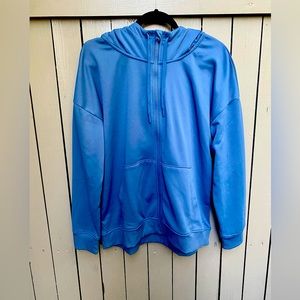 Zipped and hooded like new sweatshirt.